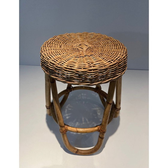Image 1 of Tabouret vintage en rotin