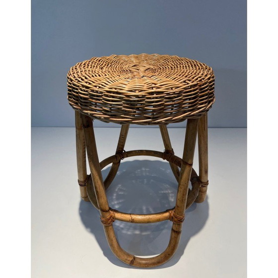 Image 1 of Tabouret vintage en rotin