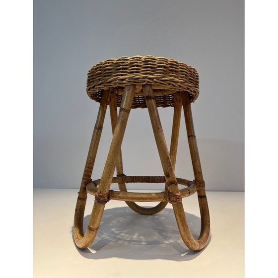 Image 1 of Tabouret vintage en rotin