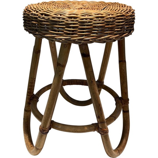 Tabouret vintage en rotin