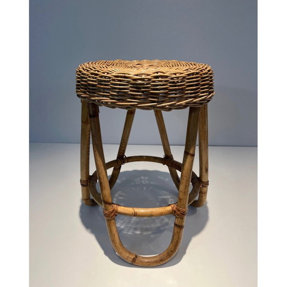 Image 1 of Tabouret vintage en rotin