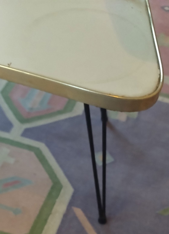 Image 1 of Grande table à plantes des années 50/70 Table à fleurs colorée pastel