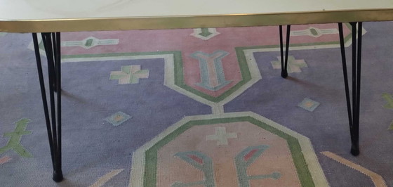 Image 1 of Grande table à plantes des années 50/70 Table à fleurs colorée pastel