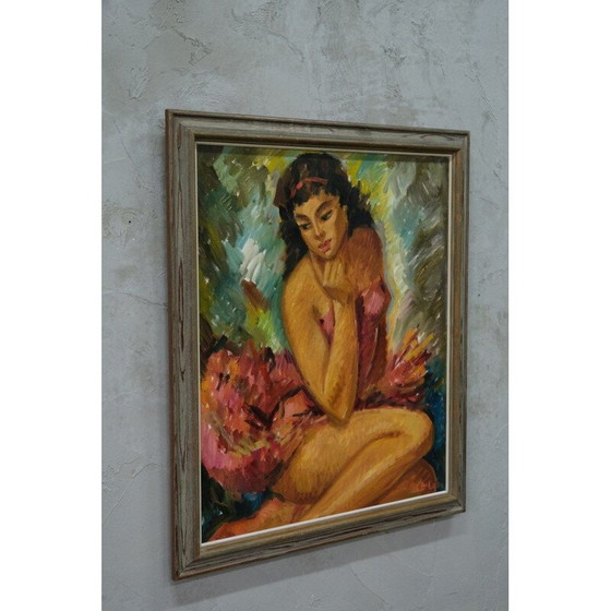 Image 1 of Peinture vintage danoise de nu par Bent Lauridsen, 1960s