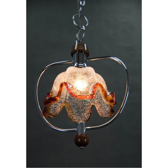 Image 1 of Lampe suspendue vintage en verre de Murano, Italie, années 1980