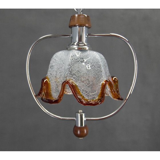 Image 1 of Lampe suspendue vintage en verre de Murano, Italie, années 1980