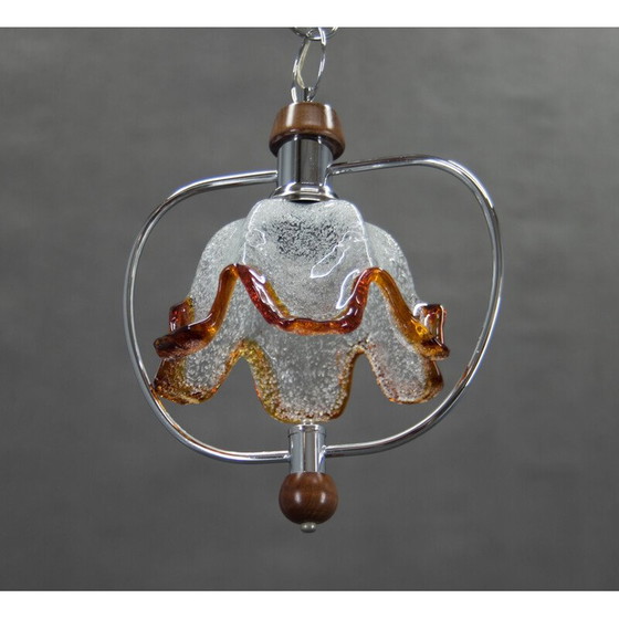 Image 1 of Lampe suspendue vintage en verre de Murano, Italie, années 1980