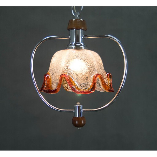 Lampe suspendue vintage en verre de Murano, Italie, années 1980
