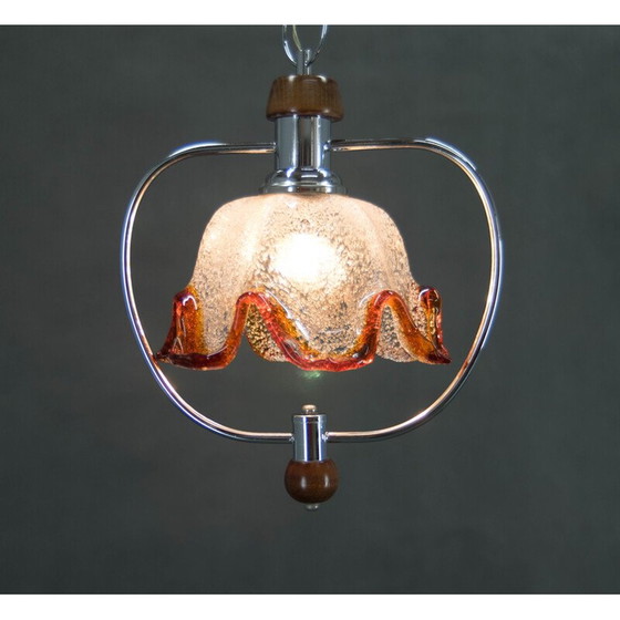 Image 1 of Lampe suspendue vintage en verre de Murano, Italie, années 1980