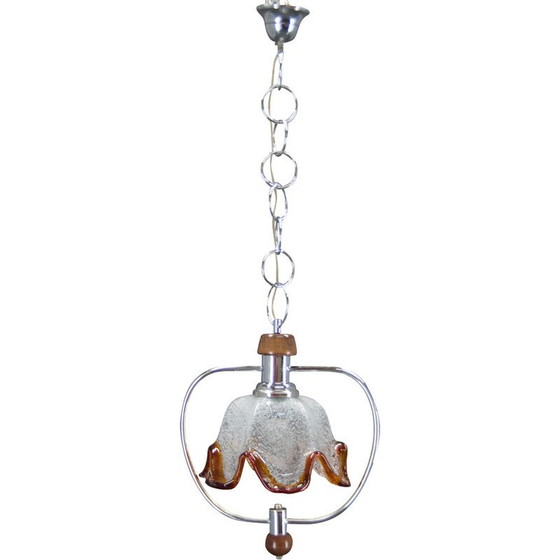 Image 1 of Lampe suspendue vintage en verre de Murano, Italie, années 1980
