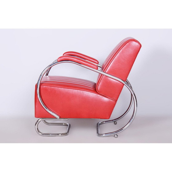 Image 1 of Paire de fauteuils en cuir Bauhaus de Hynek Gottwald, Tchécoslovaquie 1930