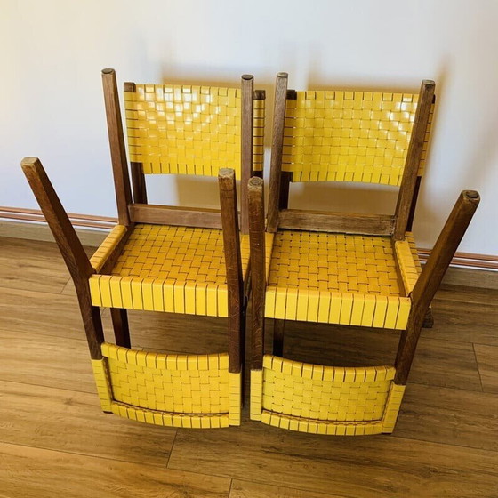 Image 1 of Ensemble de 4 chaises vintage en érable teinté "666 wsp" par Jens Risom pour Hans G Knoll, 1950