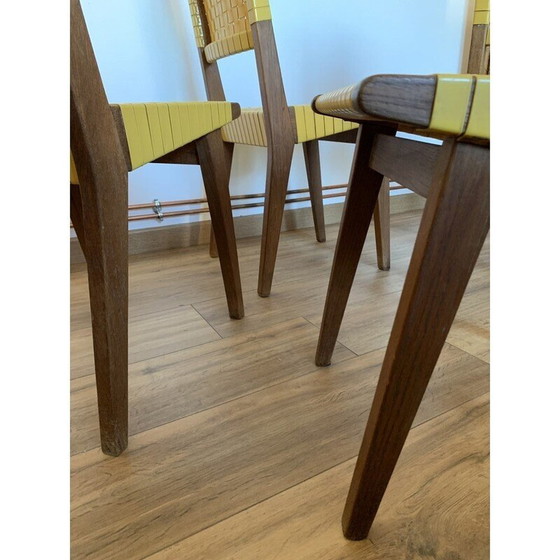 Image 1 of Ensemble de 4 chaises vintage en érable teinté "666 wsp" par Jens Risom pour Hans G Knoll, 1950