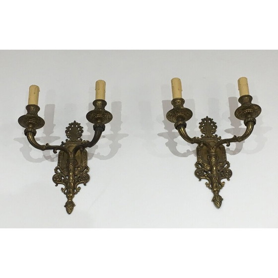 Image 1 of Paire de lampes suspendues en bronze, 1920