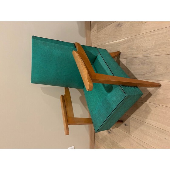 Image 1 of Paire de fauteuils vintage en chêne blond, 1950