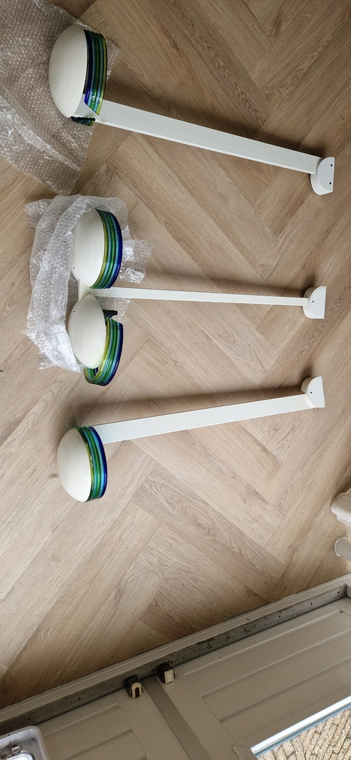 3x Lampes pendantes vintage Roberto Pamio