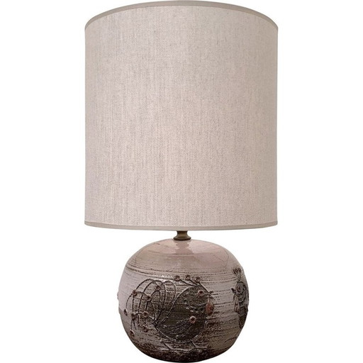 Vintage ceramic table lamp by Thérèse Bataille Dour, Belgium