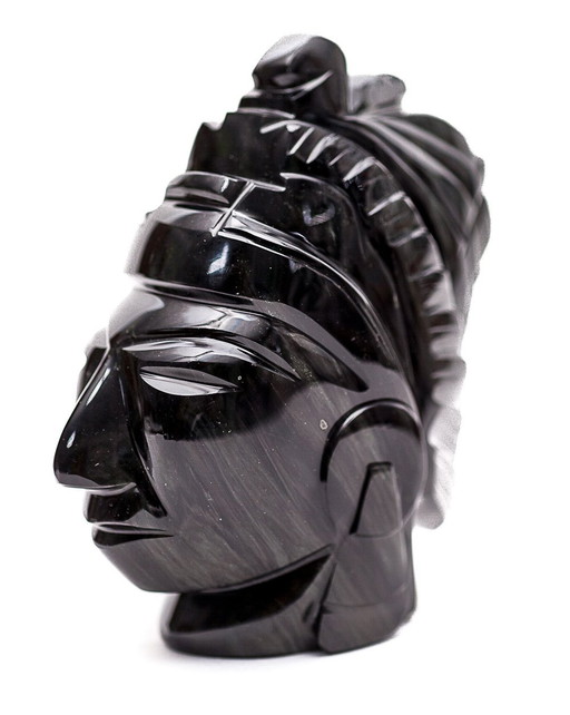 Tête D'Inca En Obsidienne