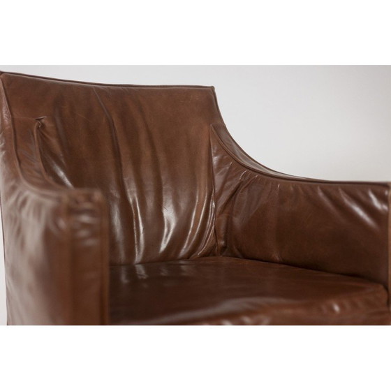 Image 1 of Paire de fauteuils Lintello en cuir camel, Pays-Bas 1970