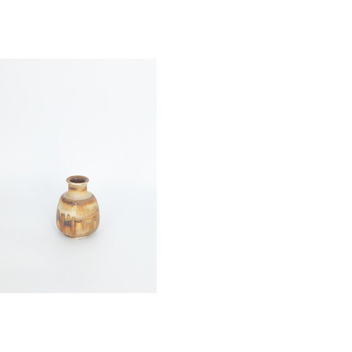 Vase de collection vintage en grès brun par Gunnar Borg pour Höganäs Ceramics, Suède 1960