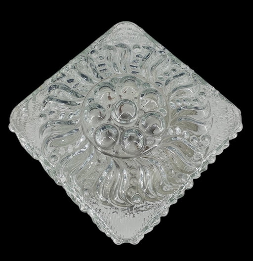 2085 Plafonnier vintage en verre transparent
