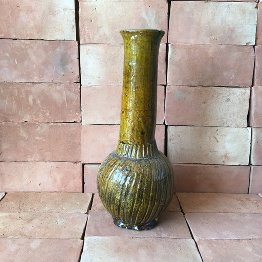 Vase Poterie De Tamegroute En Terre Cuite Émaillée 