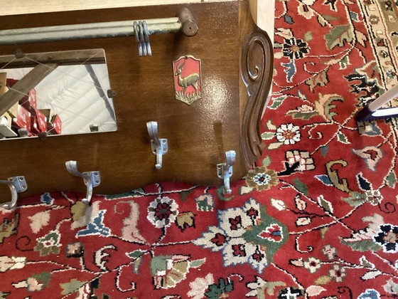 Image 1 of Porte-manteau ancien avec miroir ( Belgique )