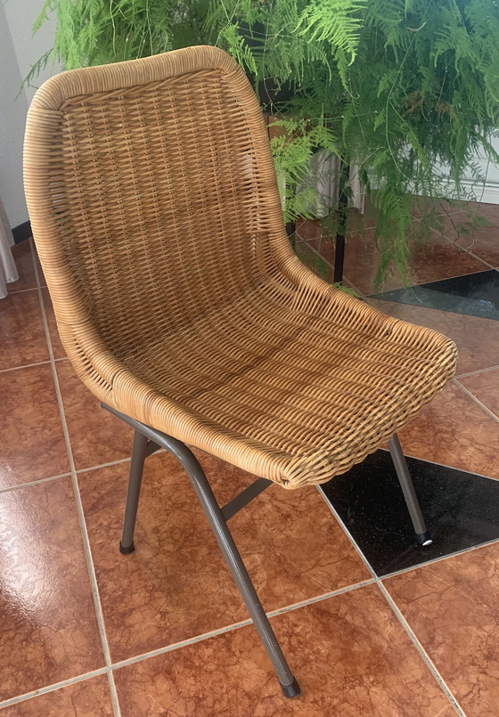 Image 1 of Chaise de salle à manger design en rotin