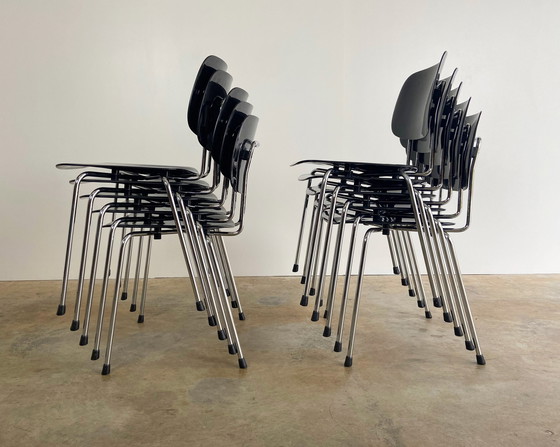 Image 1 of 10X Ahrend Fks Revolt Chair Black By Friso Kramer