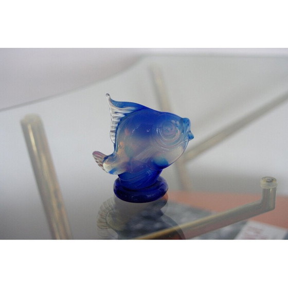 Image 1 of Poisson vintage en verre opalescent de Seguso 1950s