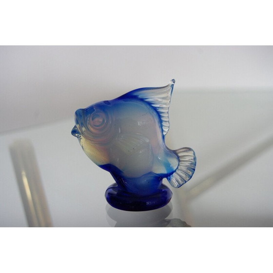 Image 1 of Poisson vintage en verre opalescent de Seguso 1950s