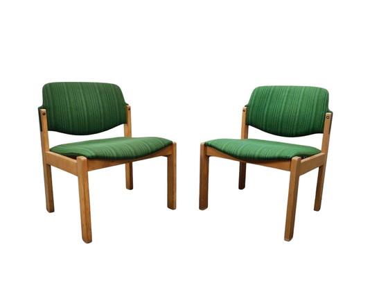 Image 1 of 2X Chaises longues tissu charrue design vintage