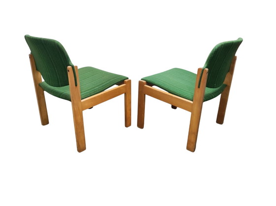 Image 1 of 2X Chaises longues tissu charrue design vintage