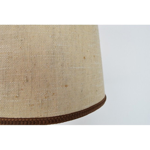 Lampe de table en tissu et bois du milieu du siècle, Tchécoslovaquie, années 1960