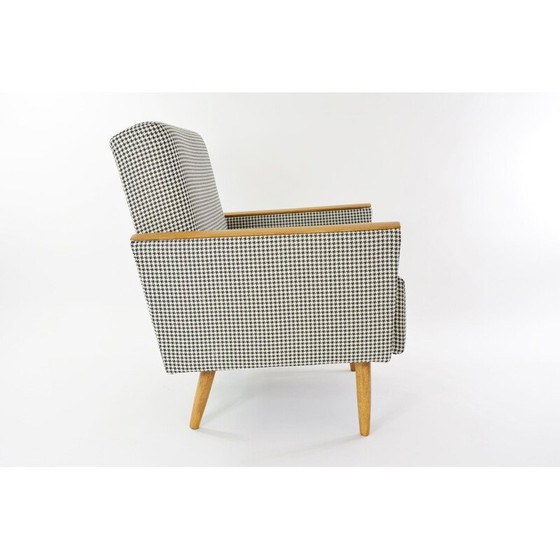 Image 1 of Fauteuil cube pied-de-poule vintage, 1960s