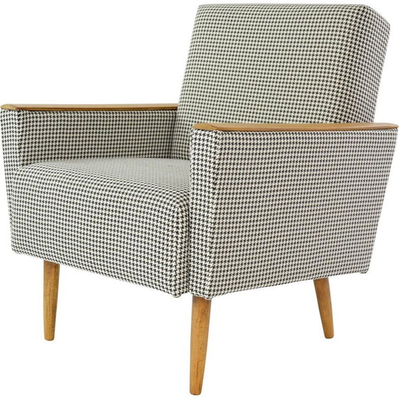 Image 1 of Fauteuil cube pied-de-poule vintage, 1960s