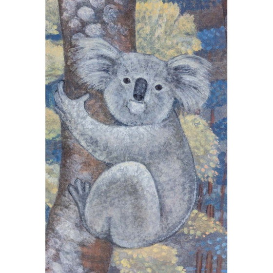 Image 1 of Peinture ancienne représentant des koalas perchés dans les arbres