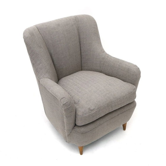 Image 1 of Fauteuil vintage en tissu gris, années 1950