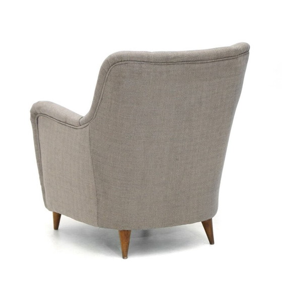Image 1 of Fauteuil vintage en tissu gris, années 1950