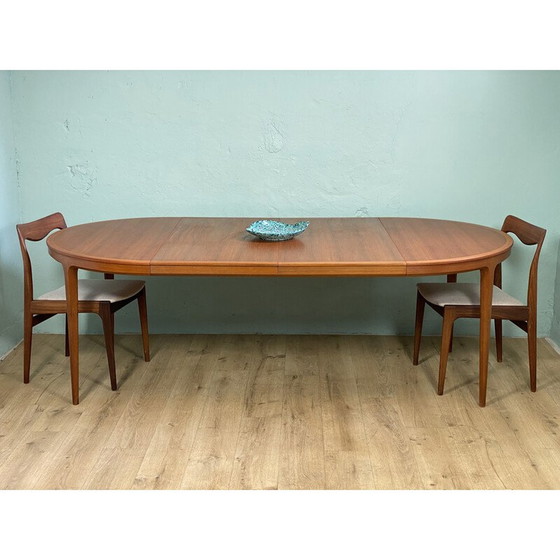 Image 1 of Table de salle à manger extensible en teck par Bertil Fridhagen pour Bodafors, Suède 1960