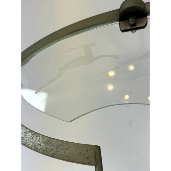 Image 1 of Lustre Vintage Art Déco en laiton massif laqué et verre par Pietro Chiesa, Italie 1930