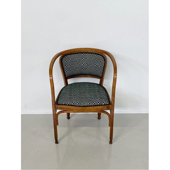 Image 1 of Fauteuil vintage No. 715 en tissu et bois par Gustav Siegel pour Kohn, Autriche 1900