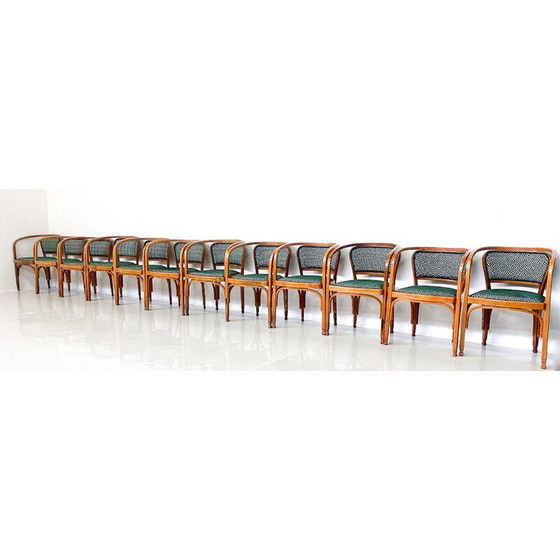 Image 1 of Fauteuil vintage No. 715 en tissu et bois par Gustav Siegel pour Kohn, Autriche 1900