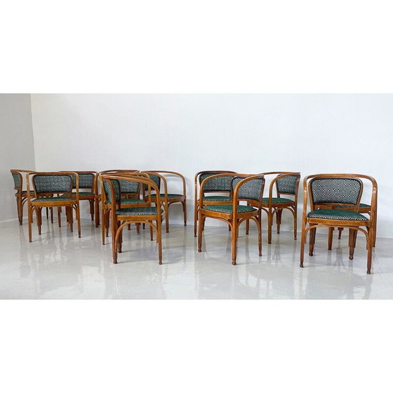 Image 1 of Fauteuil vintage No. 715 en tissu et bois par Gustav Siegel pour Kohn, Autriche 1900