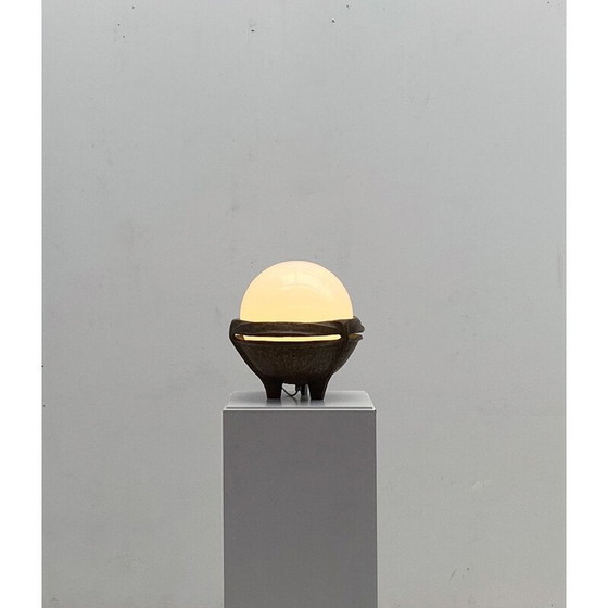 Image 1 of Lampe en bronze et opaline du milieu du siècle, Italie 1970