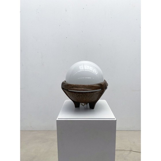 Image 1 of Lampe en bronze et opaline du milieu du siècle, Italie 1970