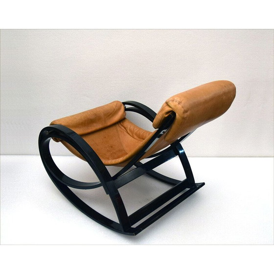 Image 1 of Fauteuil à bascule vintage Sgarsul par Gae Aulenti pour Poltronov, 1960