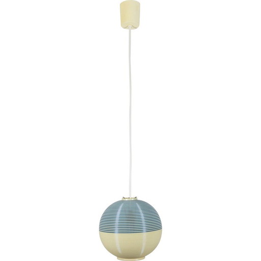 Lampe suspendue vintage bleue et blanche par Rotaflex pour A.R.P, années 1950