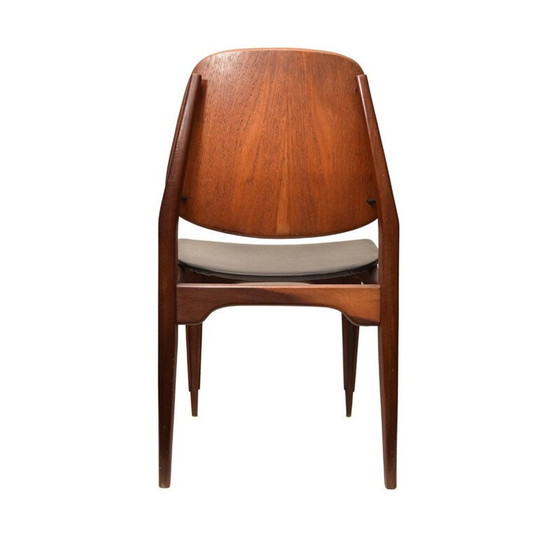 Image 1 of Ensemble de 6 chaises de salle à manger vintage en bois pour Fratelli Proserpio, Italie 1950