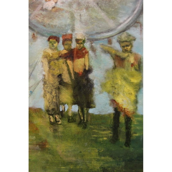 Image 1 of Huile sur toile vintage "Marolles" par Elodie Huré